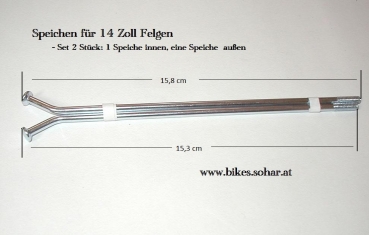 Speichen 14 Zoll 2er 15,2 15,5